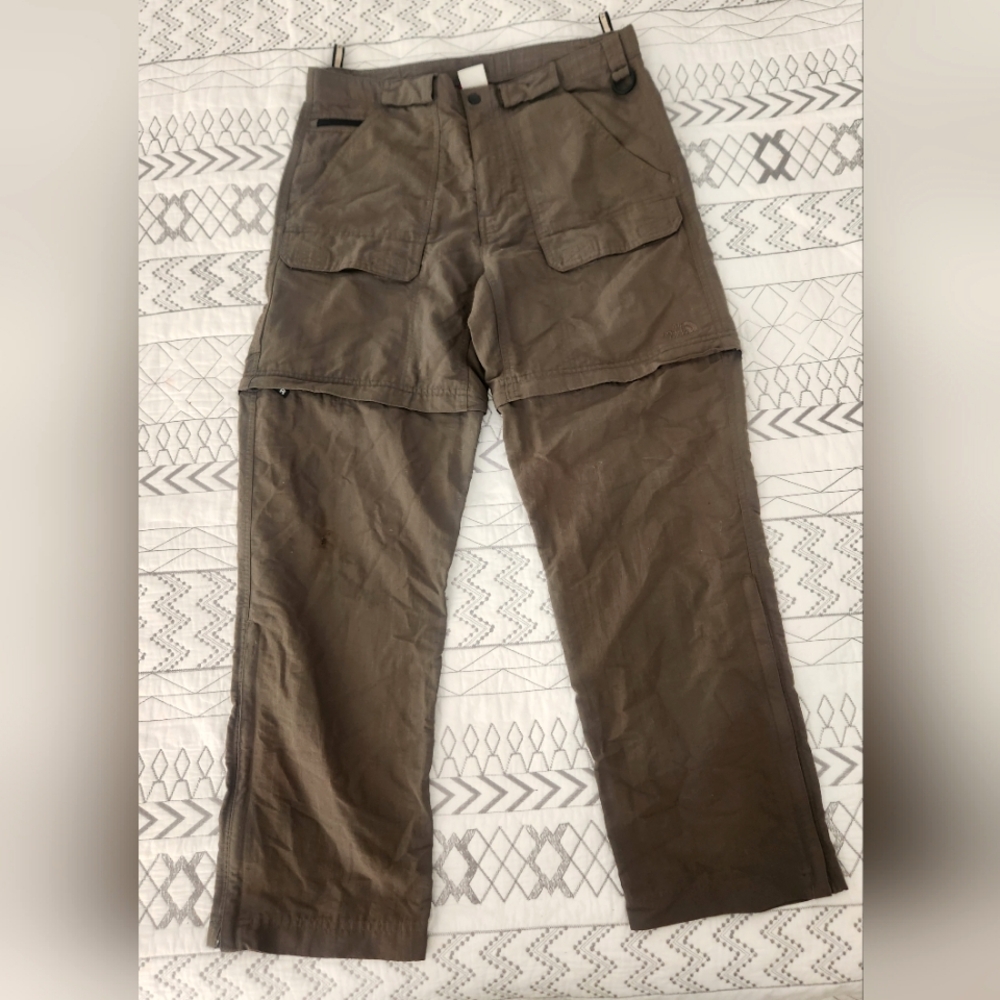 North Face Pants Green Out Door Convertible Hiking Mens Adult Small